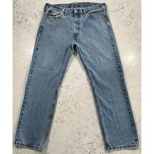 Levi's 505 Jeans Mens 38x32 Blue Medium Wash Regular Fit Straight Leg Denim